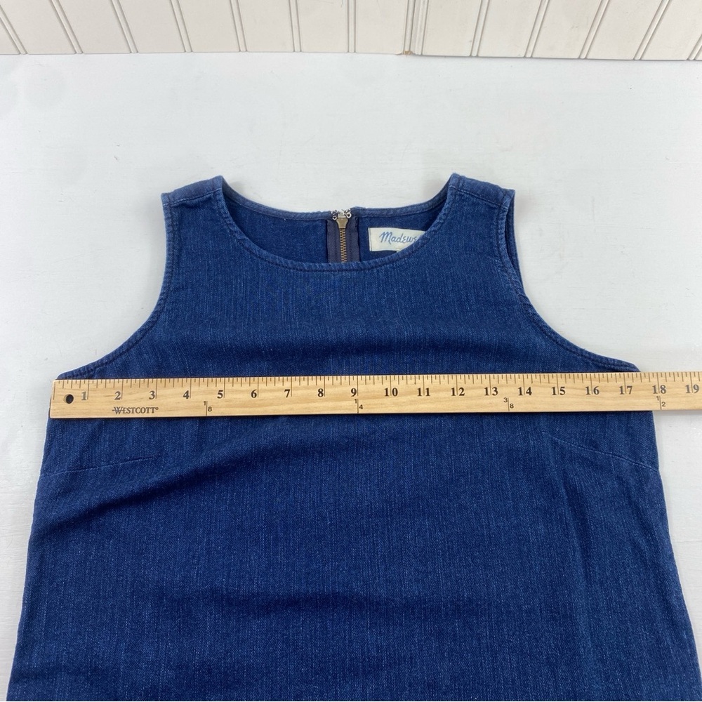 Madewell Indigo Sleeveless Top with Lace Hem - Picture 8 of 11
